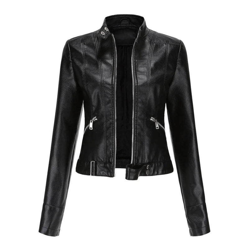 Wasserdichte Kurze Bikerjacke Für Frauen | Langarm