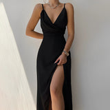Damen Slim Abendkleid mit Schlitz