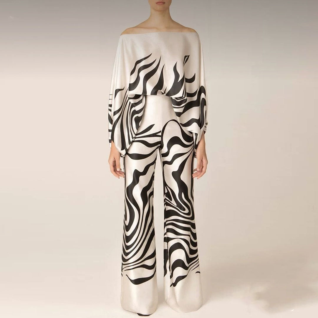 Damen Zweiteiler | Schwungvolle Musteroptik Mode