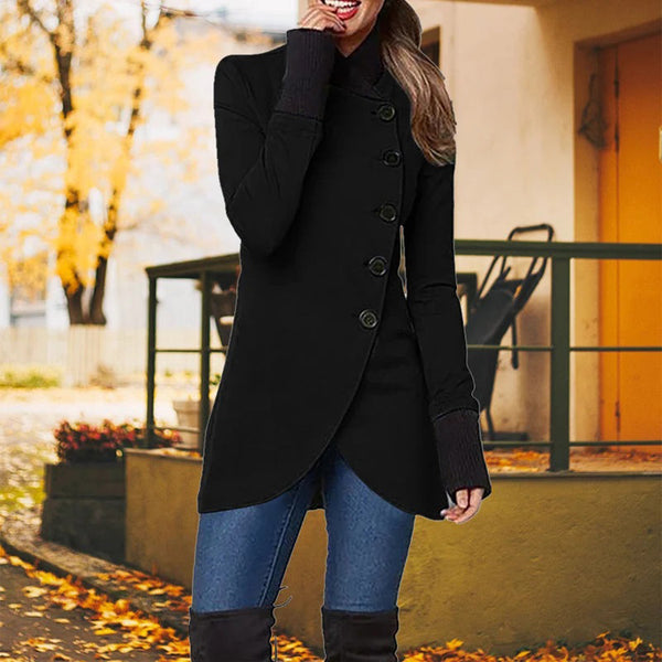 Stylische Jacke Mit Stehkragen Für Damen | Knopfverschluss