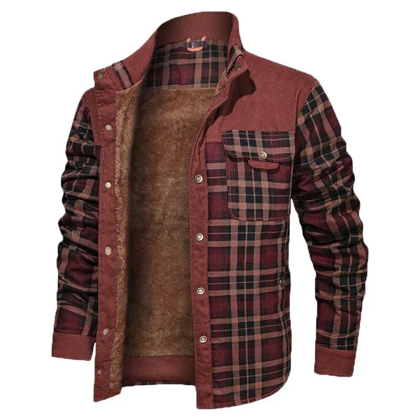 Trendige Karojacke Mit Brusttaschen Für Herren | Winter