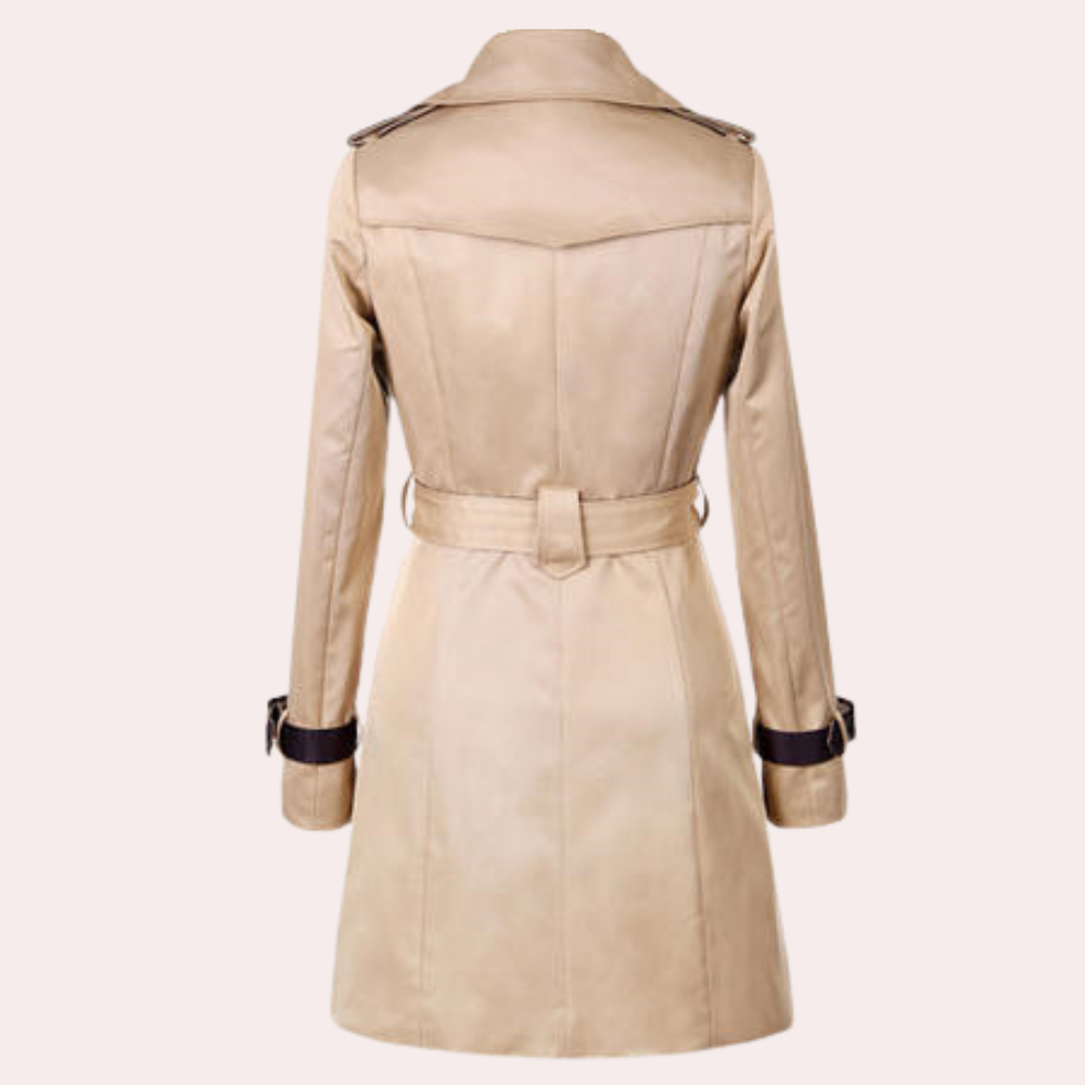Stylischer Zweireiher Trenchcoat Für Damen | Mittellang