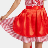 Traditionelles Rotes Bayerisches Oktoberfest-Dirndlkleid Für Damen | Kurz