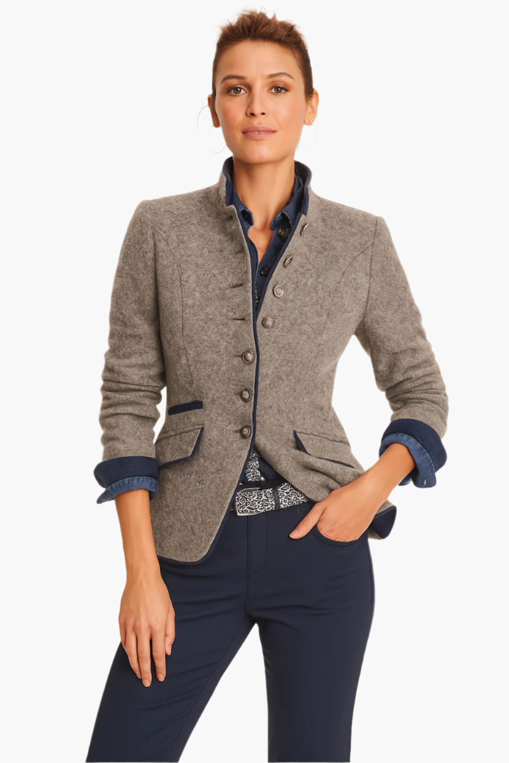 Moderner Blazer Mit Stehkragen Für Damen | Winter