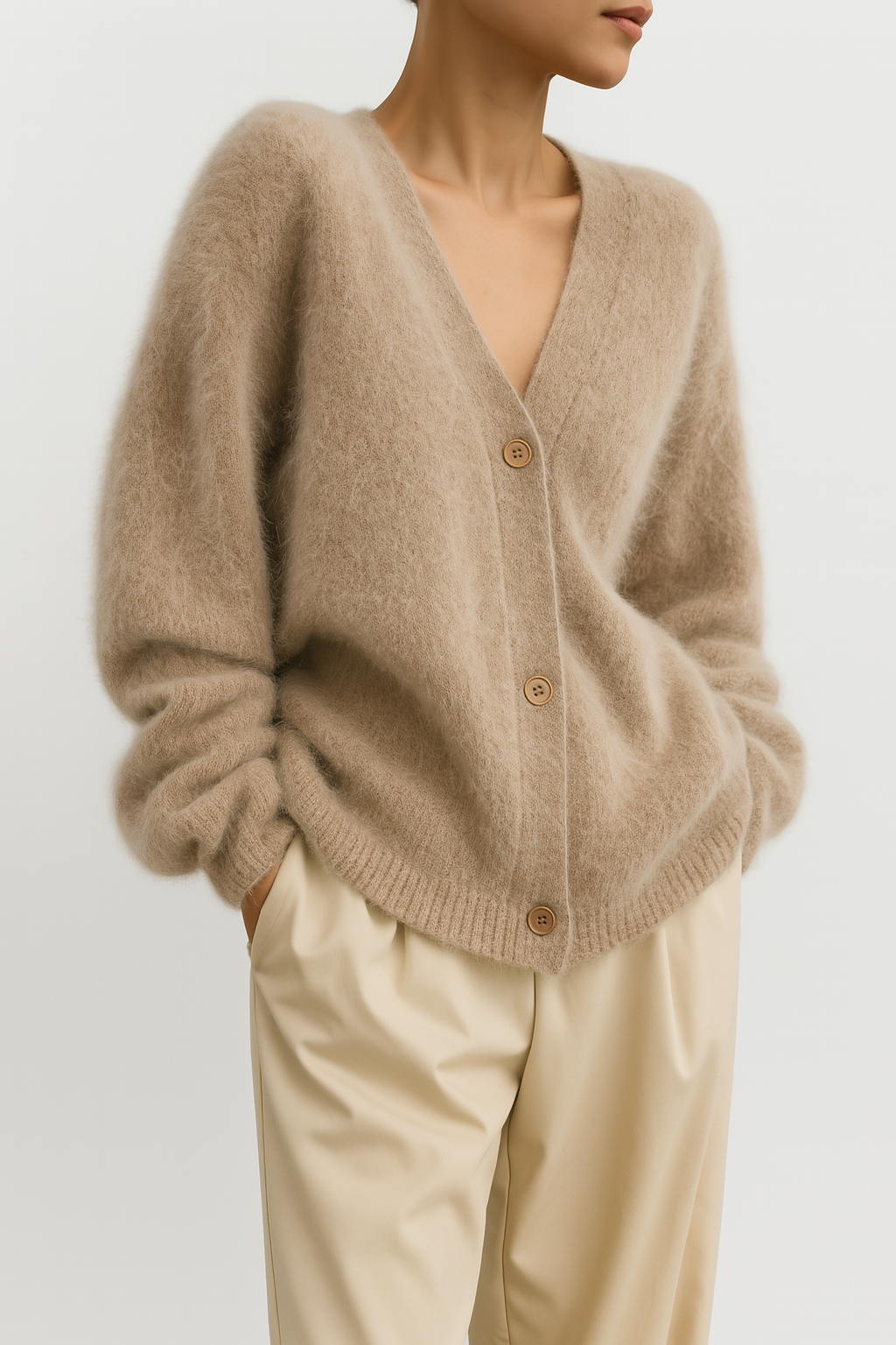 Stylischer Winter-Cardigan Aus Kaschmir Für Damen