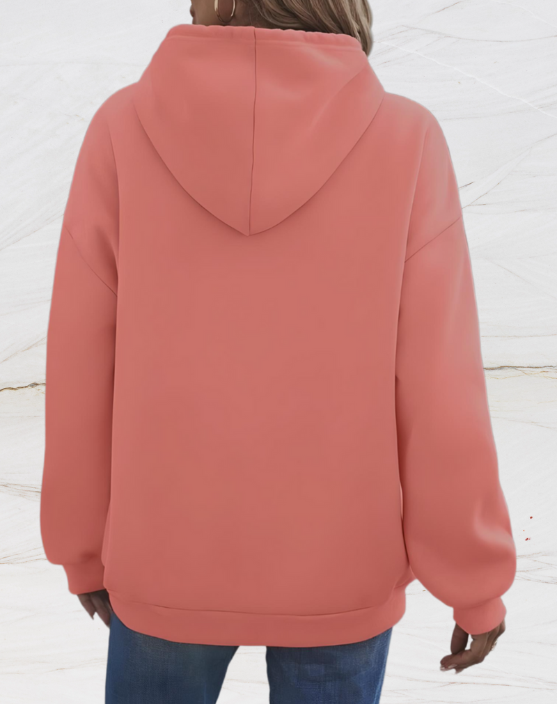 Zelyndra - Damen Herz Print Pullover mit Kapuze