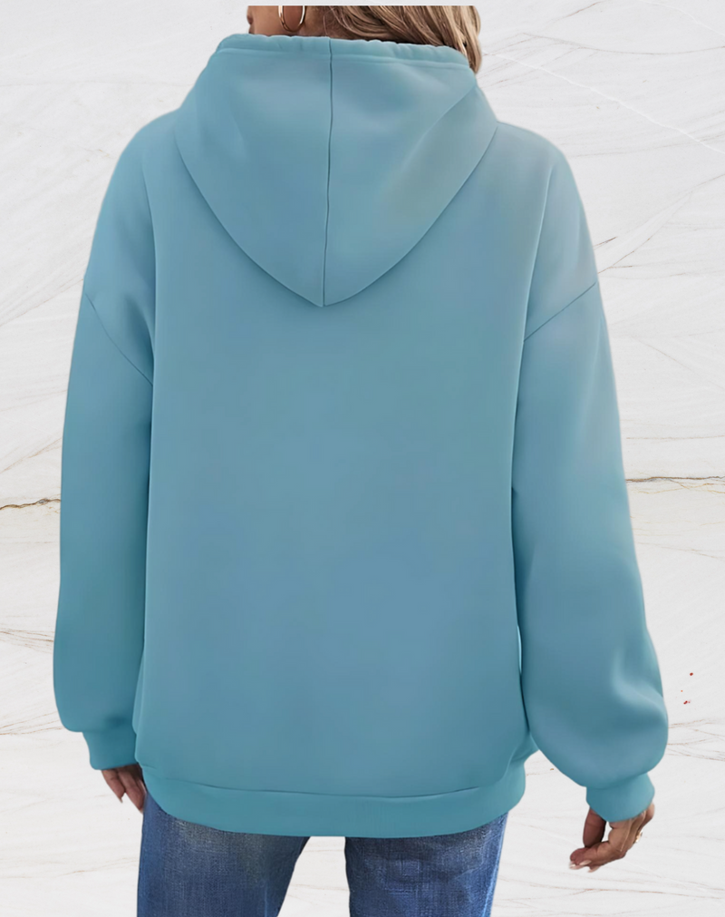 Zelyndra - Damen Herz Print Pullover mit Kapuze