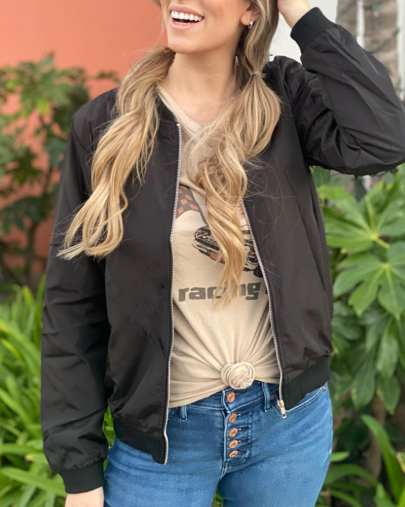 Bomberjacke Mit Reißverschluss Für Damen | Lässig