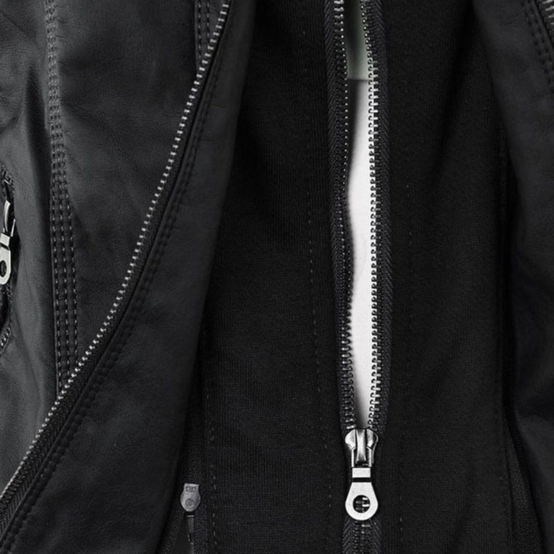 Leder-Bikerjacke Mit Kapuze Für Damen | Winter