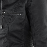 Leder-Bikerjacke Mit Kapuze Für Damen | Winter