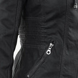 Leder-Bikerjacke Mit Kapuze Für Damen | Winter
