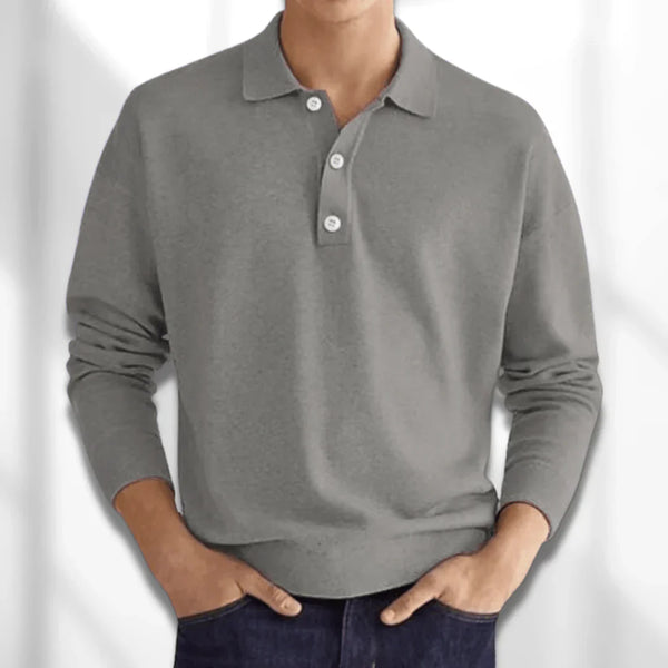 Lässiges Strick-Poloshirt Für Herren | Langarm