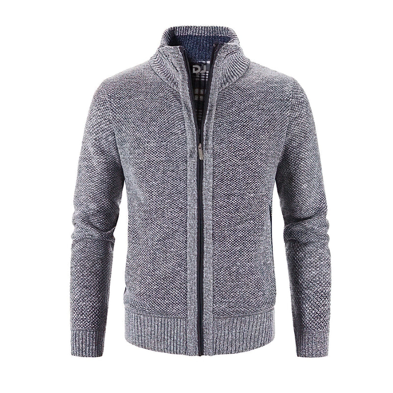 Strickjacke Mit Reißverschluss Und Stehkragen Für Herren | Winter