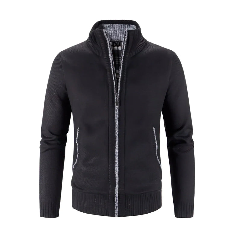 Strickjacke Mit Reißverschluss Und Stehkragen Für Herren | Winter