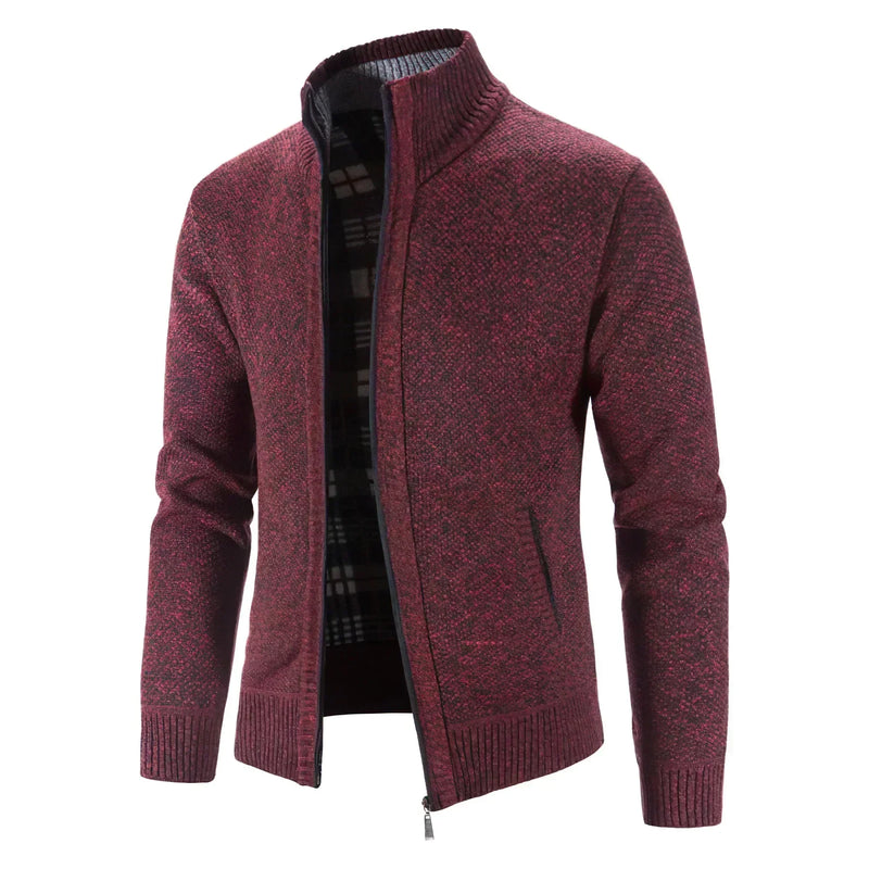 Strickjacke Mit Reißverschluss Und Stehkragen Für Herren | Winter
