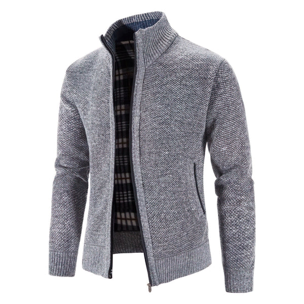 Strickjacke Mit Reißverschluss Und Stehkragen Für Herren | Winter