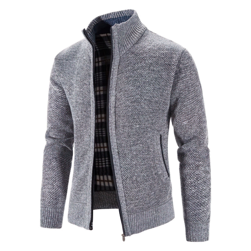 Strickjacke Mit Reißverschluss Und Stehkragen Für Herren | Winter