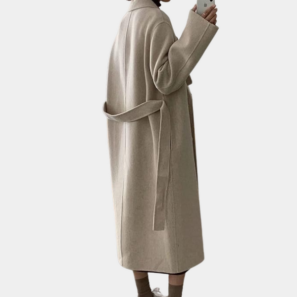 Klassischer Langer Wintermantel Für Damen | Taillengürtel