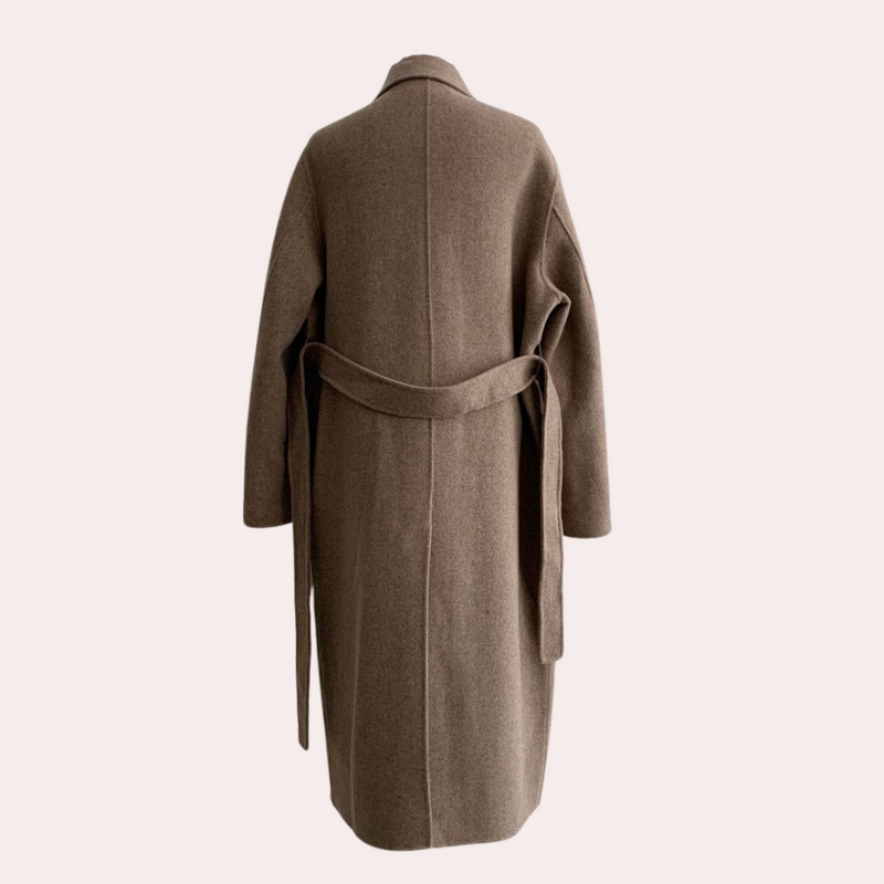Klassischer Langer Wintermantel Für Damen | Taillengürtel