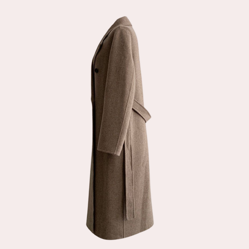 Klassischer Langer Wintermantel Für Damen | Taillengürtel