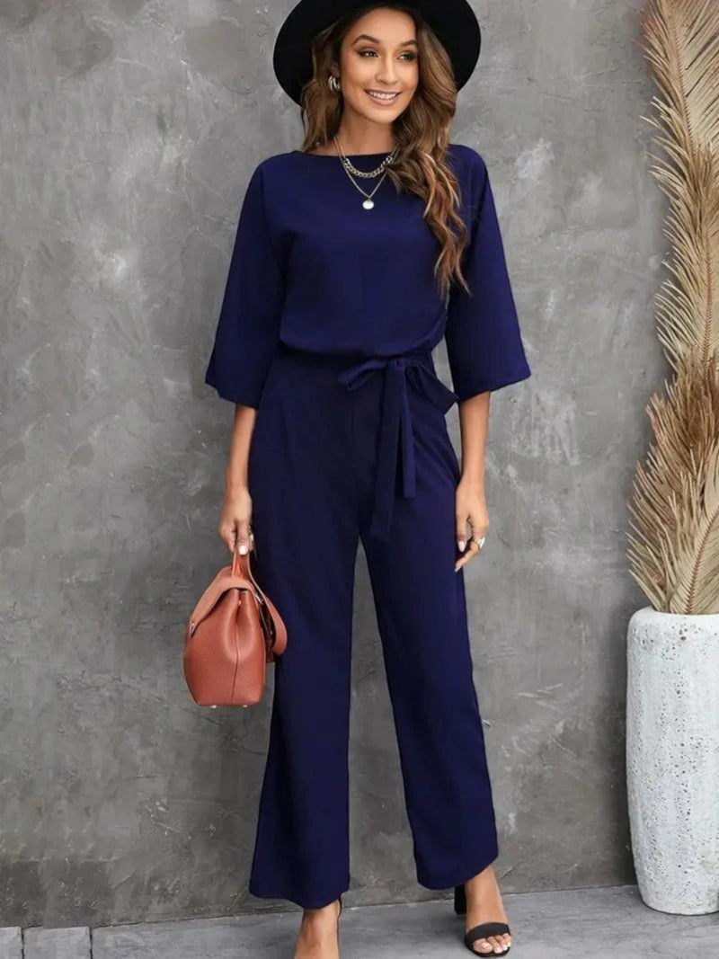 Eleganter Jumpsuit Mit Weitem Bein Für Frauen | Langarm