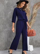 Eleganter Jumpsuit Mit Weitem Bein Für Frauen | Langarm