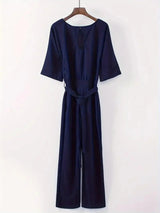 Eleganter Jumpsuit Mit Weitem Bein Für Frauen | Langarm