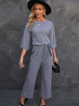 Eleganter Jumpsuit Mit Weitem Bein Für Frauen | Langarm