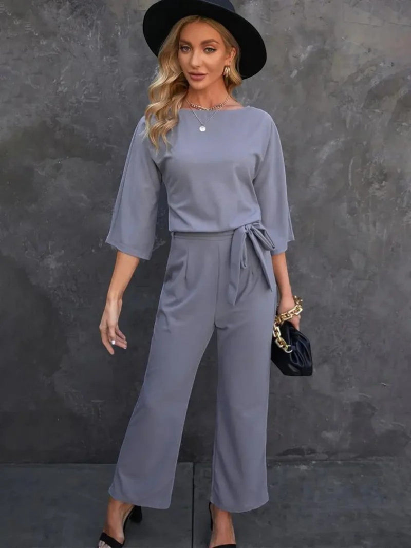 Eleganter Jumpsuit Mit Weitem Bein Für Frauen | Langarm