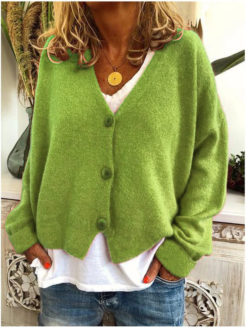 Lässige Strickjacke Mit V-ausschnitt Für Damen | Winter