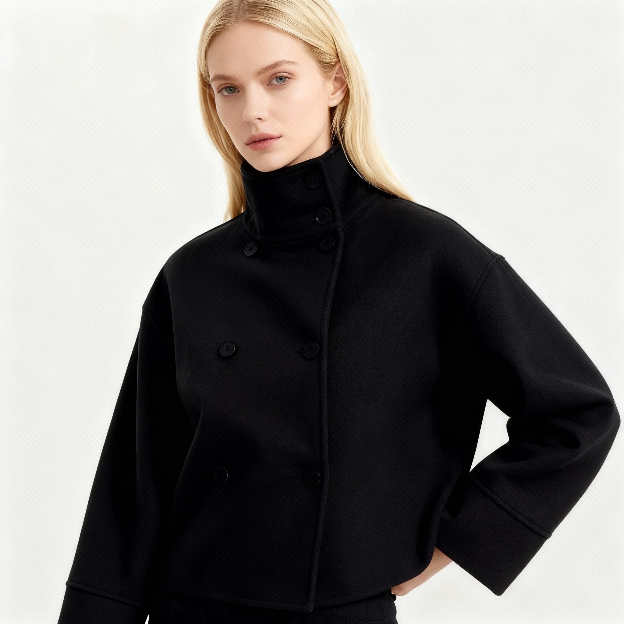 Damen Übergangsjacke | Doppelreihiger Schnitt Mit Stehkragen