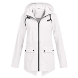Regenjacke Mit Durchgehendem Reissverschluss Für Frauen | Mittellang