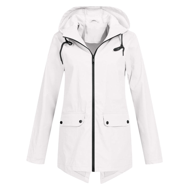 Regenjacke Mit Durchgehendem Reissverschluss Für Frauen | Mittellang