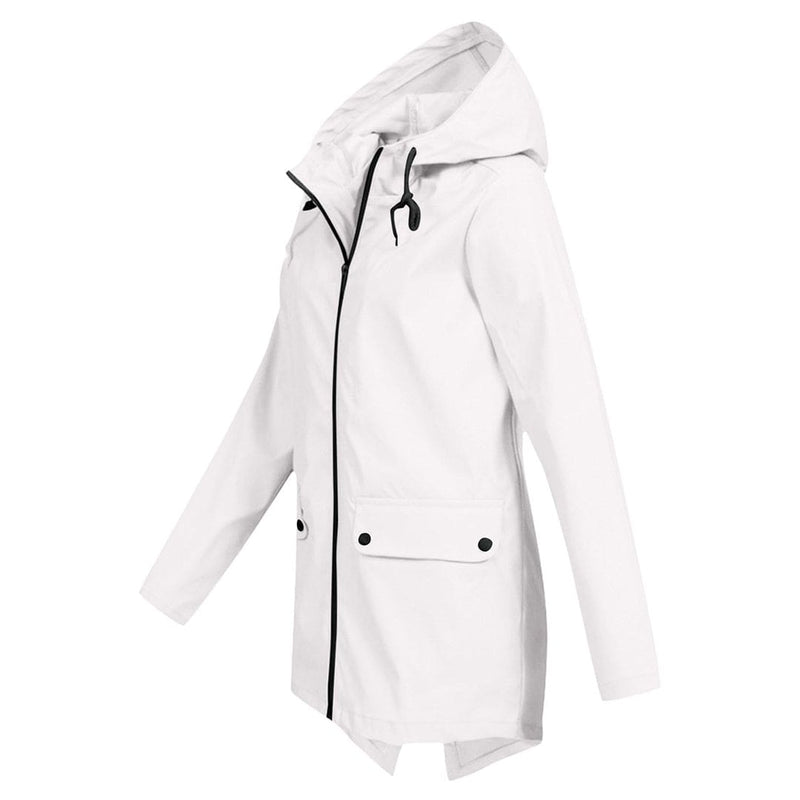 Regenjacke Mit Durchgehendem Reissverschluss Für Frauen | Mittellang