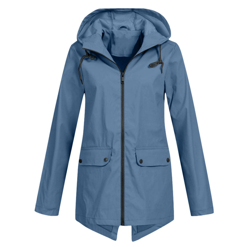 Regenjacke Mit Durchgehendem Reissverschluss Für Frauen | Mittellang