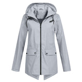 Regenjacke Mit Durchgehendem Reissverschluss Für Frauen | Mittellang
