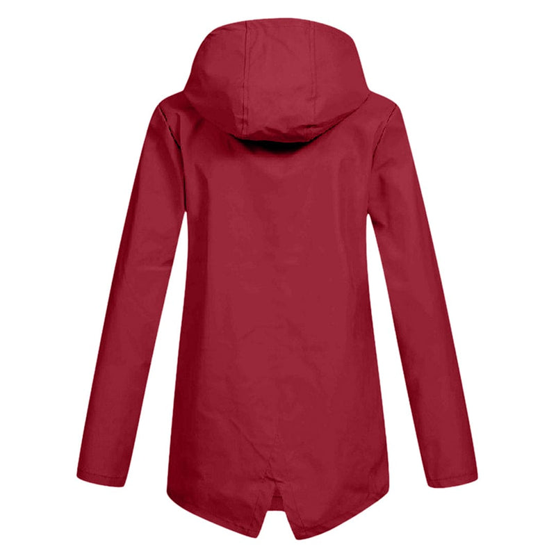 Regenjacke Mit Durchgehendem Reissverschluss Für Frauen | Mittellang