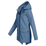 Regenjacke Mit Durchgehendem Reissverschluss Für Frauen | Mittellang