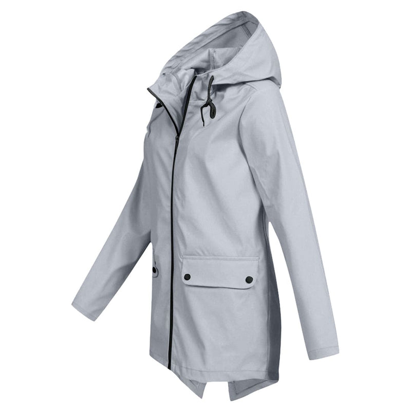 Regenjacke Mit Durchgehendem Reissverschluss Für Frauen | Mittellang