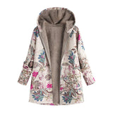 Gemusterte Damenjacke Mit Kapuze | Winter