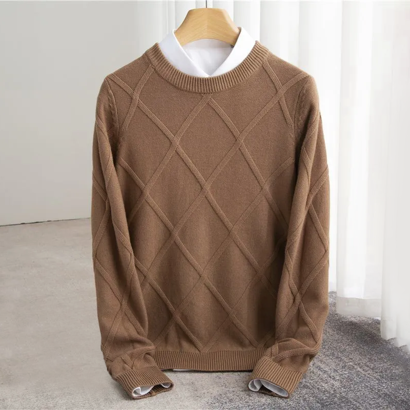 Winter-Kaschmir-Sweatshirt Mit Langen Ärmeln Für Herren | Futterdetails