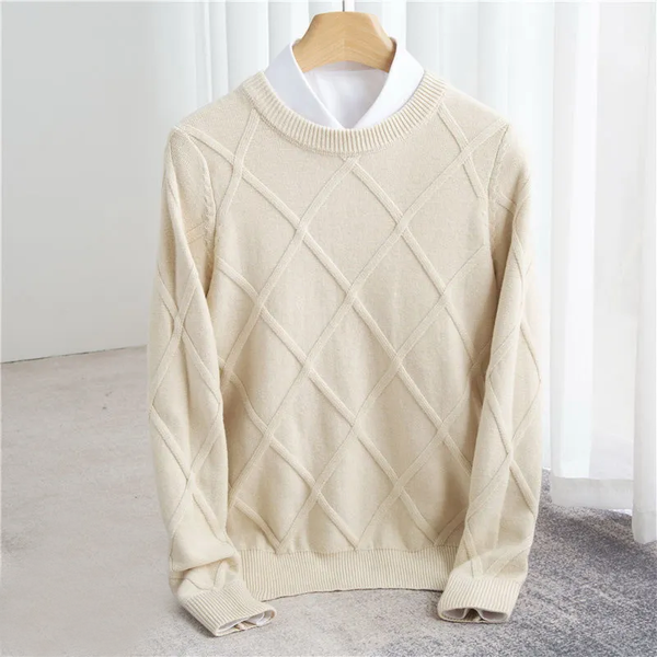 Winter-Kaschmir-Sweatshirt Mit Langen Ärmeln Für Herren | Futterdetails