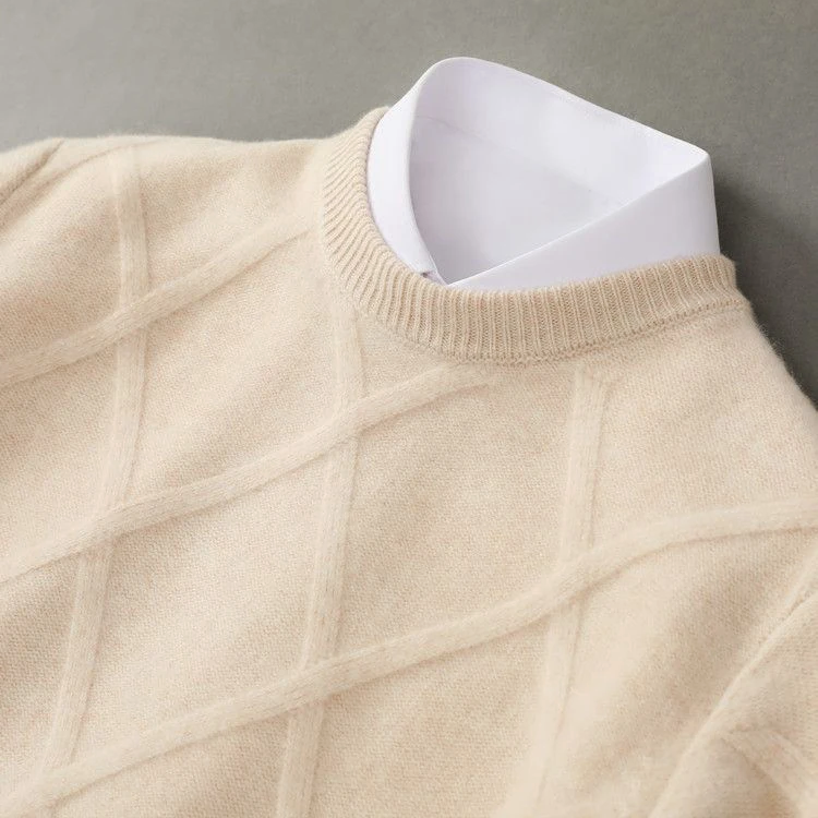 Winter-Kaschmir-Sweatshirt Mit Langen Ärmeln Für Herren | Futterdetails