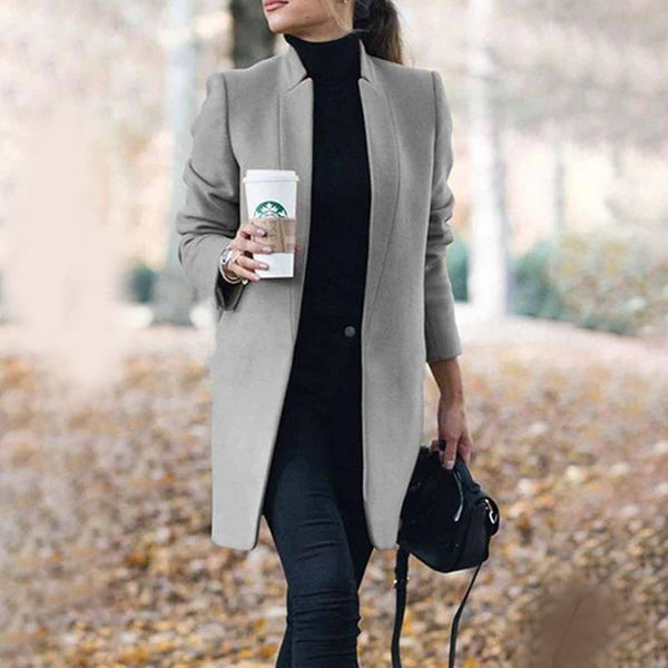 Modischer Trenchcoat Mit Geradem Schnitt Für Damen | Offene Vorderseite