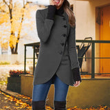 Stylische Jacke Mit Stehkragen Für Damen | Knopfverschluss
