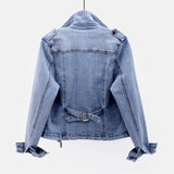 Denim Motorradjacke Für Damen | Reverskragen
