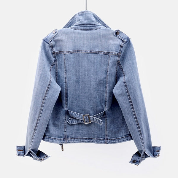 Denim Motorradjacke Für Damen | Reverskragen
