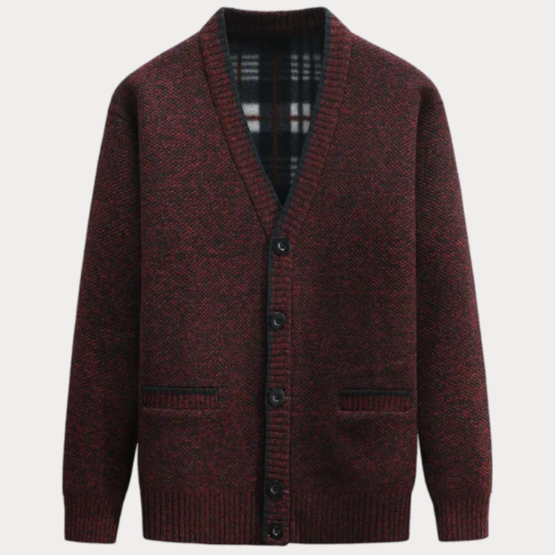Strickjacke Mit V-Ausschnitt Und Vordertaschen Für Herren | Winter