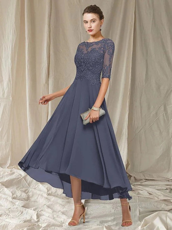 Besticktes Cocktailkleid Mit Halben Ärmeln Für Frauen | Midi