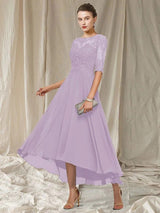 Besticktes Cocktailkleid Mit Halben Ärmeln Für Frauen | Midi